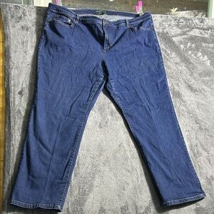 Ralph Lauren women's size 22 Deep Blue Relaxed Jeans 28 inch inseam